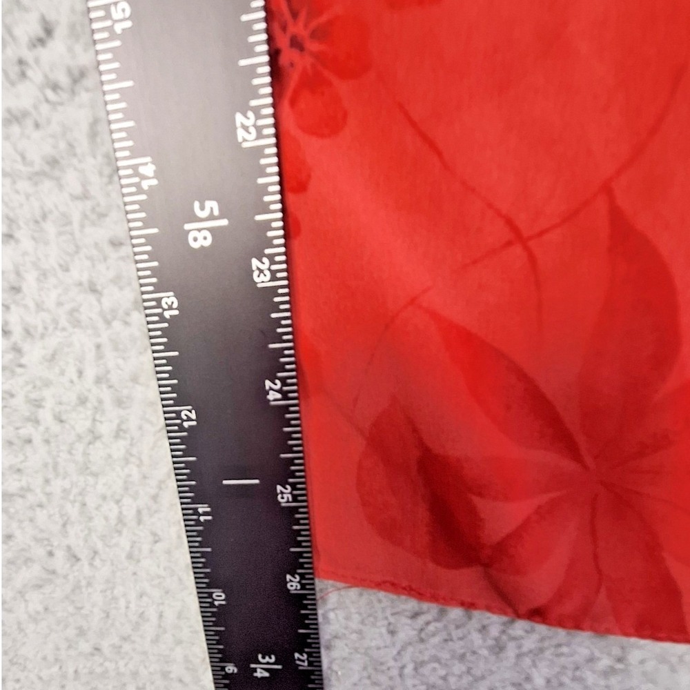 Vintage Scarf Womens Red Floral Botanical Sheer Chiffon 13 in x 52 in - Picture 4 of 6